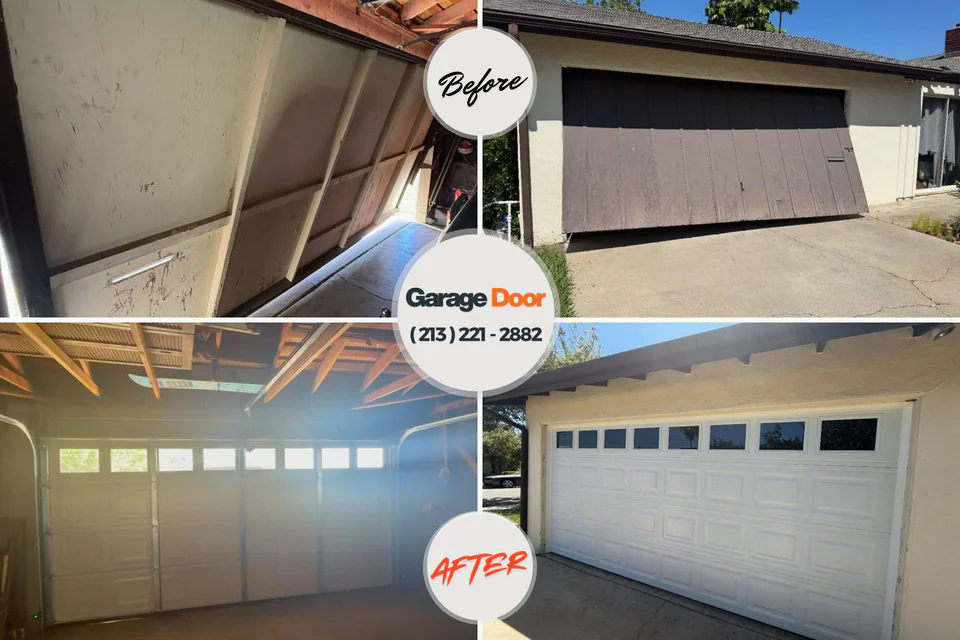 Before and after: garage door repair Long Valley, NJ